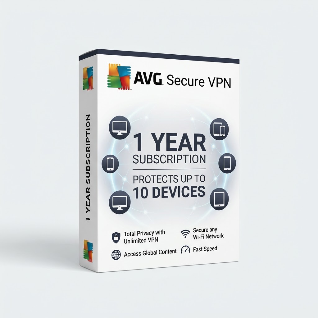 AVG Secure VPN 10 Devices, 1 Year digital licence artwork