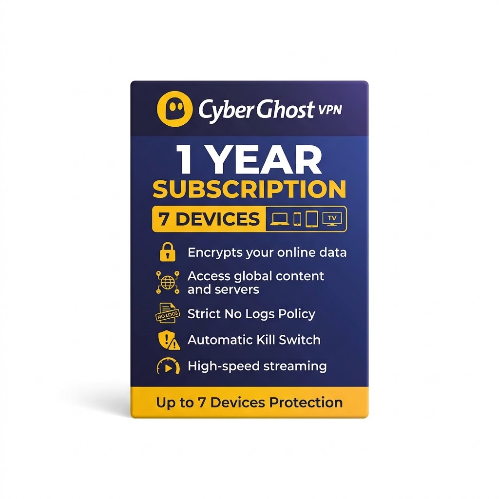 CyberGhost VPN 7 Devices, 1 Year digital licence artwork